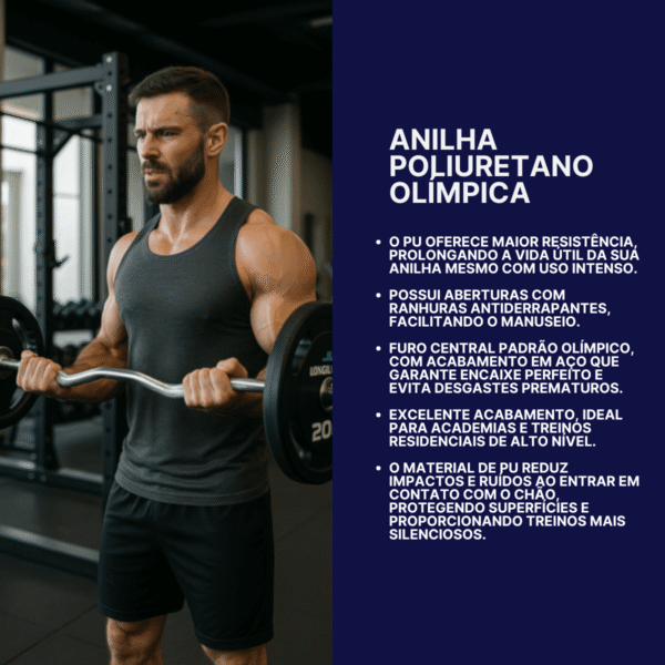 Anilha 15Kg Olímpica Emborrachada