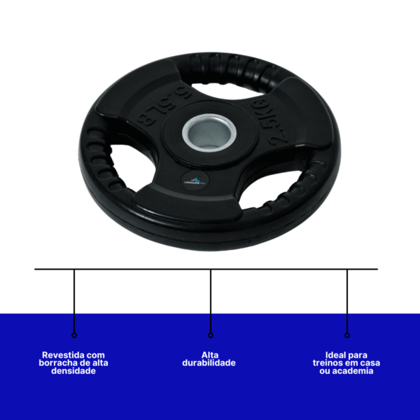 Anilha 2,5Kg Emborrachada Standard