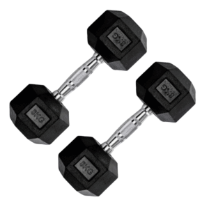Halter 8Kg Sextavado Emborrachado Cor Preto
