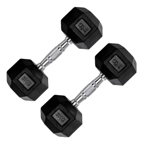 Halter 8Kg Sextavado Emborrachado Cor Preto