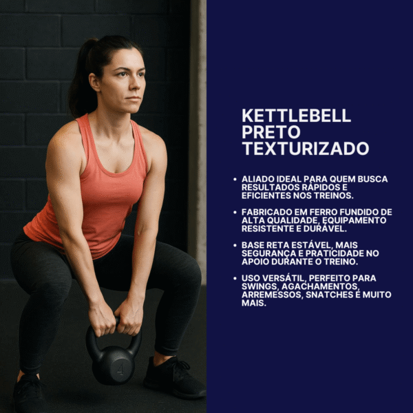 Kettlebell 16Kg Preto Texturizado