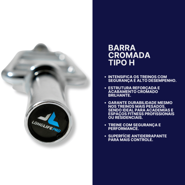 Barra H Maciça Olímpica c/ Presilhas