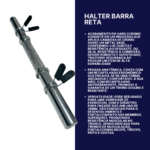 Halter 40 cm Barra Reta Com Presilhas