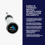 Barra W Olímpica 1,20m c/ Presilhas