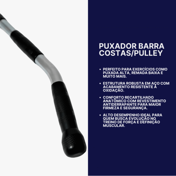 Puxador Costas 1,20m Barra Pulley
