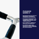 Puxador V Tríceps Cromado Emborrachado