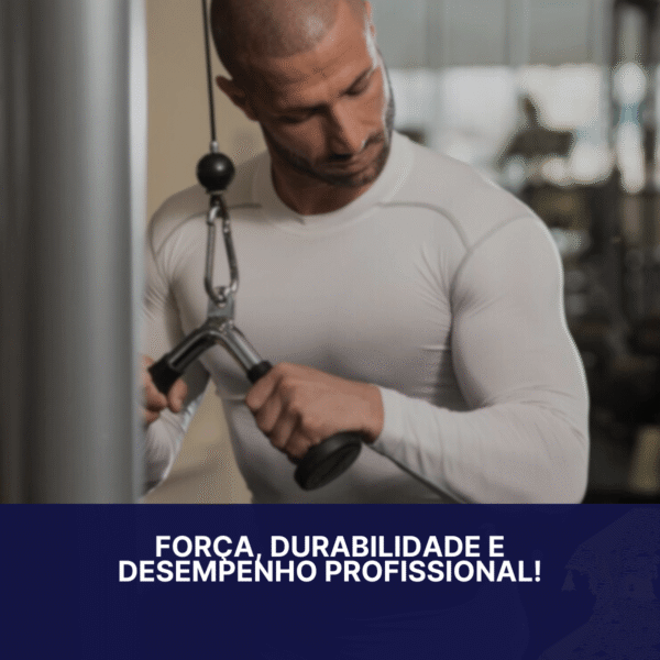 Puxador V Tríceps Cromado Emborrachado