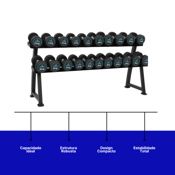 Suporte para Halter Dumbell 9 Pares