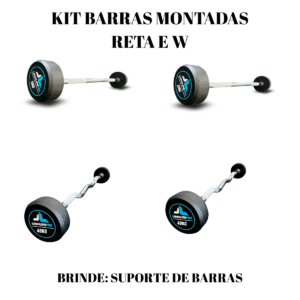 Kit Barras Montadas Reta e W 10kg-30kg