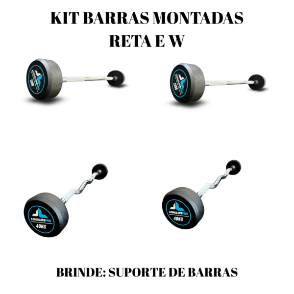 Kit Barras Montadas Reta e W 10kg-30kg