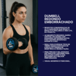 Halter 25Kg Dumbbell Redondo Aço Emborrachado