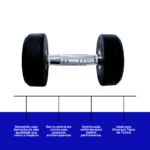 Halter 10Kg Dumbbell Redondo Aço Emborrachado