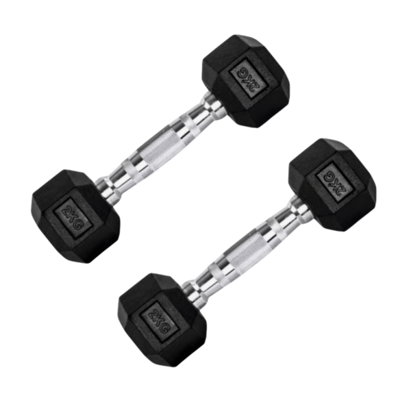 Halter 2Kg Sextavado Emborrachado Cor Preto