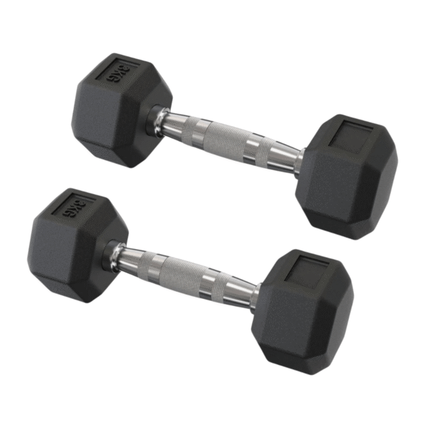 Halter 3Kg Sextavado Emborrachado Cor Preto