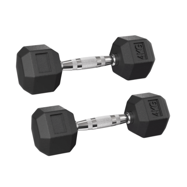 Halter 4Kg Sextavado Emborrachado Cor Preto