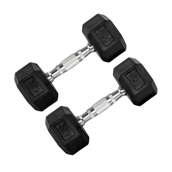 Halter 5Kg Sextavado Emborrachado Cor Preto