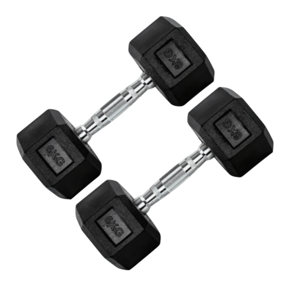 Halter 6Kg Sextavado Emborrachado Cor Preto