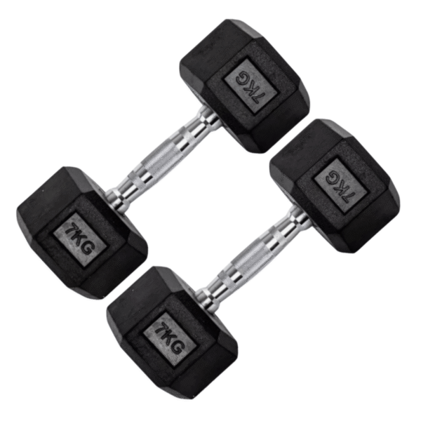 Halter 7Kg Sextavado Emborrachado Cor Preto