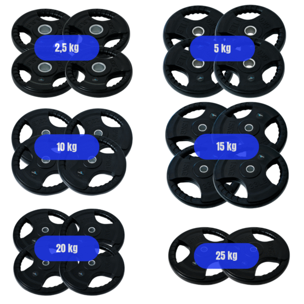 Kit Anilhas Standard 2,5 kg - 25 kg (260 kg)