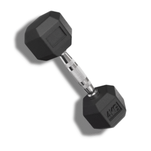 Halter 4Kg Sextavado Emborrachado Cor Preto