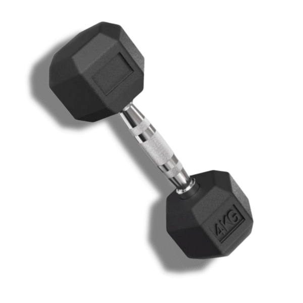 Halter 4Kg Sextavado Emborrachado Cor Preto
