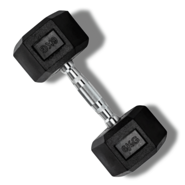 Halter 6Kg Sextavado Emborrachado Cor Preto