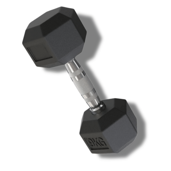Halter 9Kg Sextavado Emborrachado Cor Preto