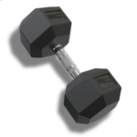Halter Dumbbell 22,5Kg Sextavado Emborrachado Cor Preto