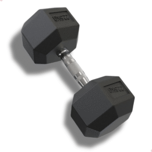 Halter Dumbbell 22,5Kg Sextavado Emborrachado Cor Preto