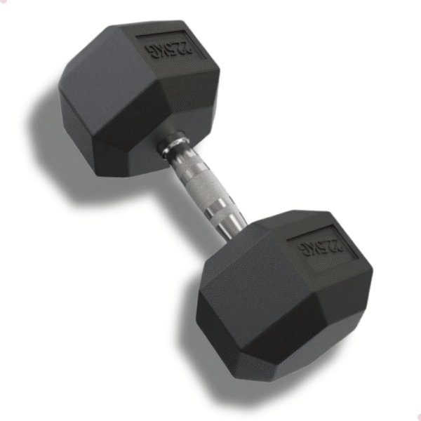 Halter Dumbbell 22,5Kg Sextavado Emborrachado Cor Preto