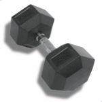Halter Dumbbell 25Kg Sextavado Emborrachado Cor Preto