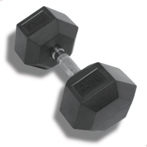 Halter Dumbbell 25Kg Sextavado Emborrachado Cor Preto