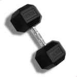 Halter Dumbbell 30Kg Sextavado Emborrachado Cor Preto